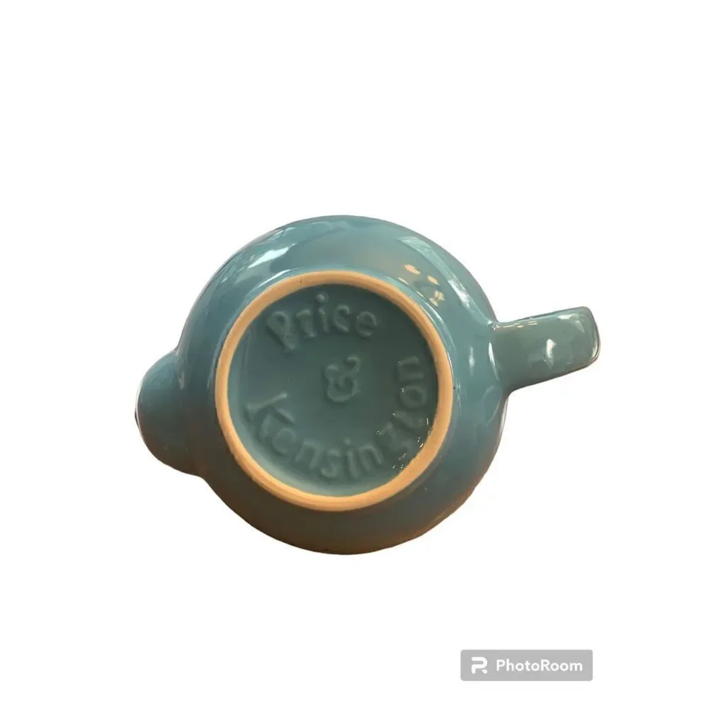 New Price & Kensington Stoneware Blue Ceramic Teapot and Lid